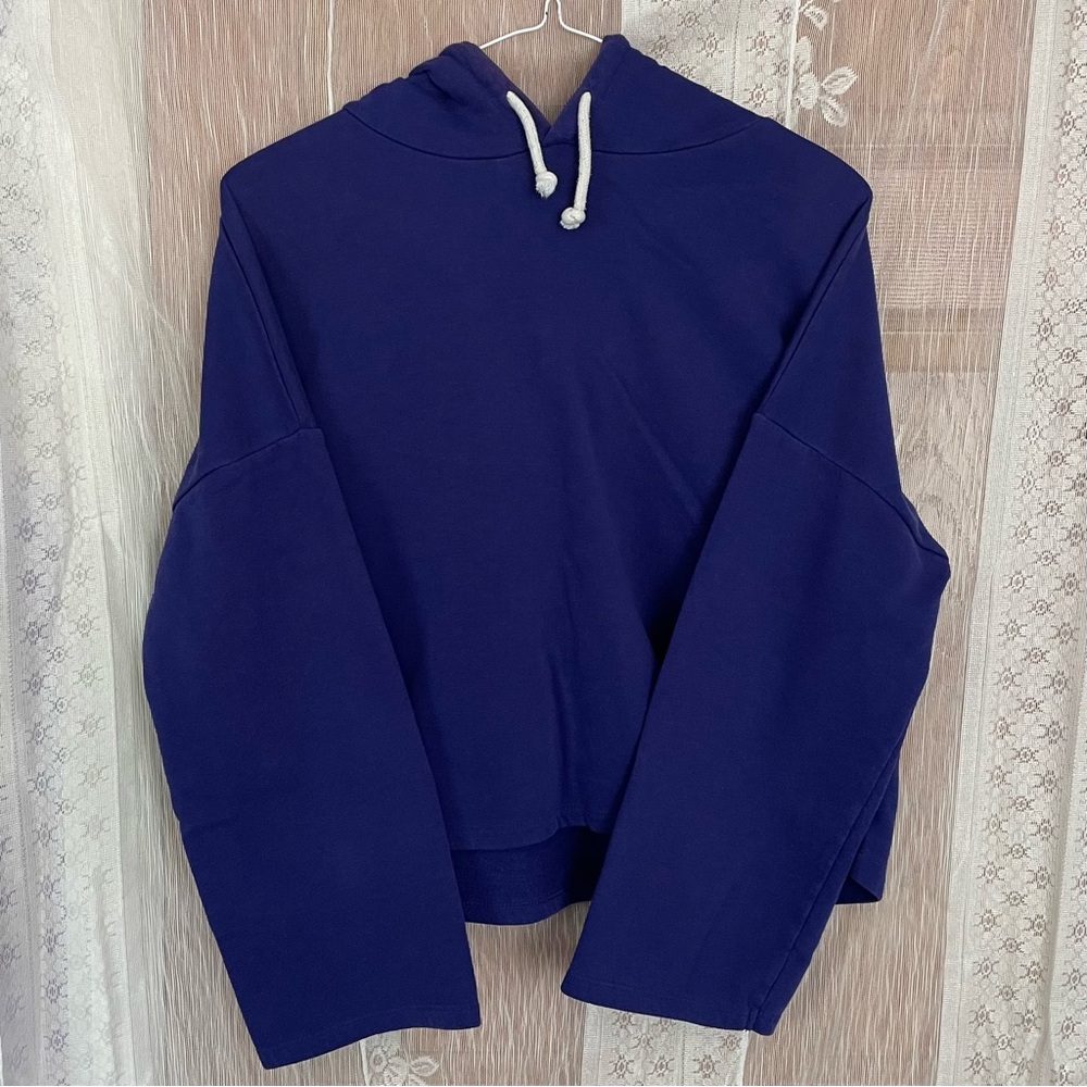 dark purple cropped Zara hoodie